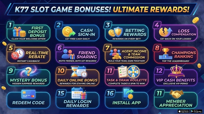 bonuses in k77 game